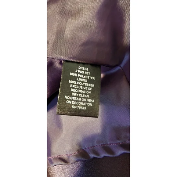 Jessica Howard Formal Evening Gown Dress & Jacket Women's 6 Eggplant Purple - Picture 14 of 16